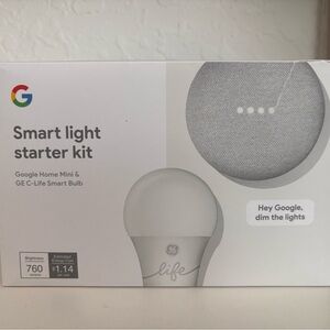 Google Home Mini with GE Smart Bulb - Gray